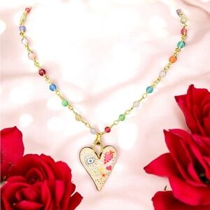 Colorful Heart Pendant Necklace
